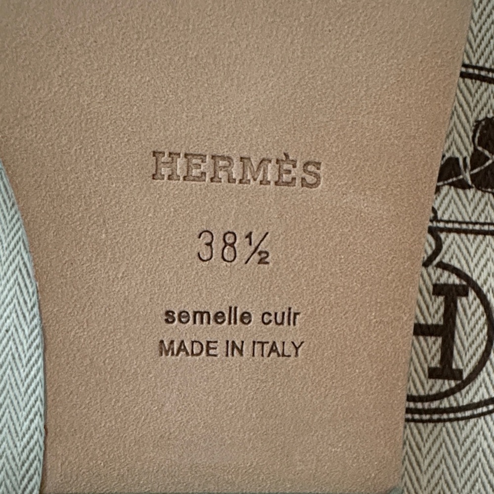 HERMES Oran Mint Green Slide Sandals 38.5 - Picture 11 of 11